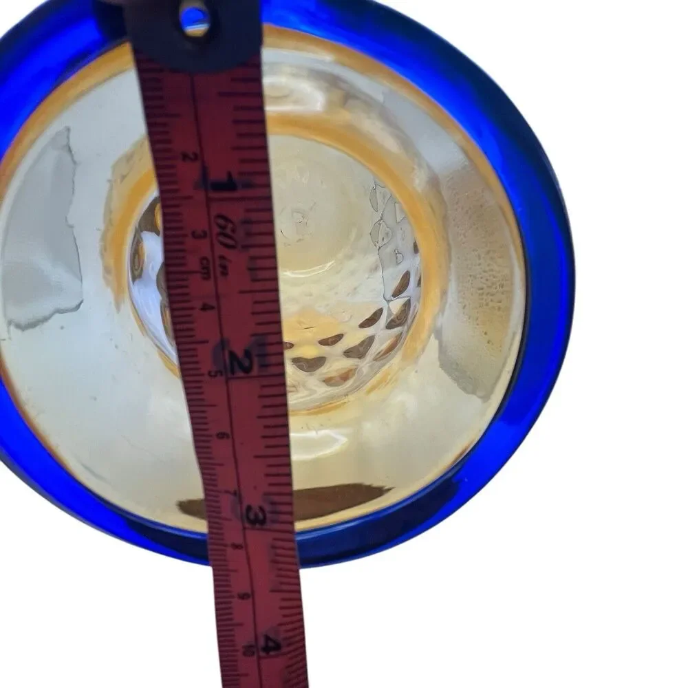 Blenko Vase Optic Glass Wheat Cobalt Vintage Possibly Hank Adams 10.5 X 5.5 X 4